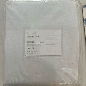 Pottery Barn Classic Belgian Flax Linen Curtain - White